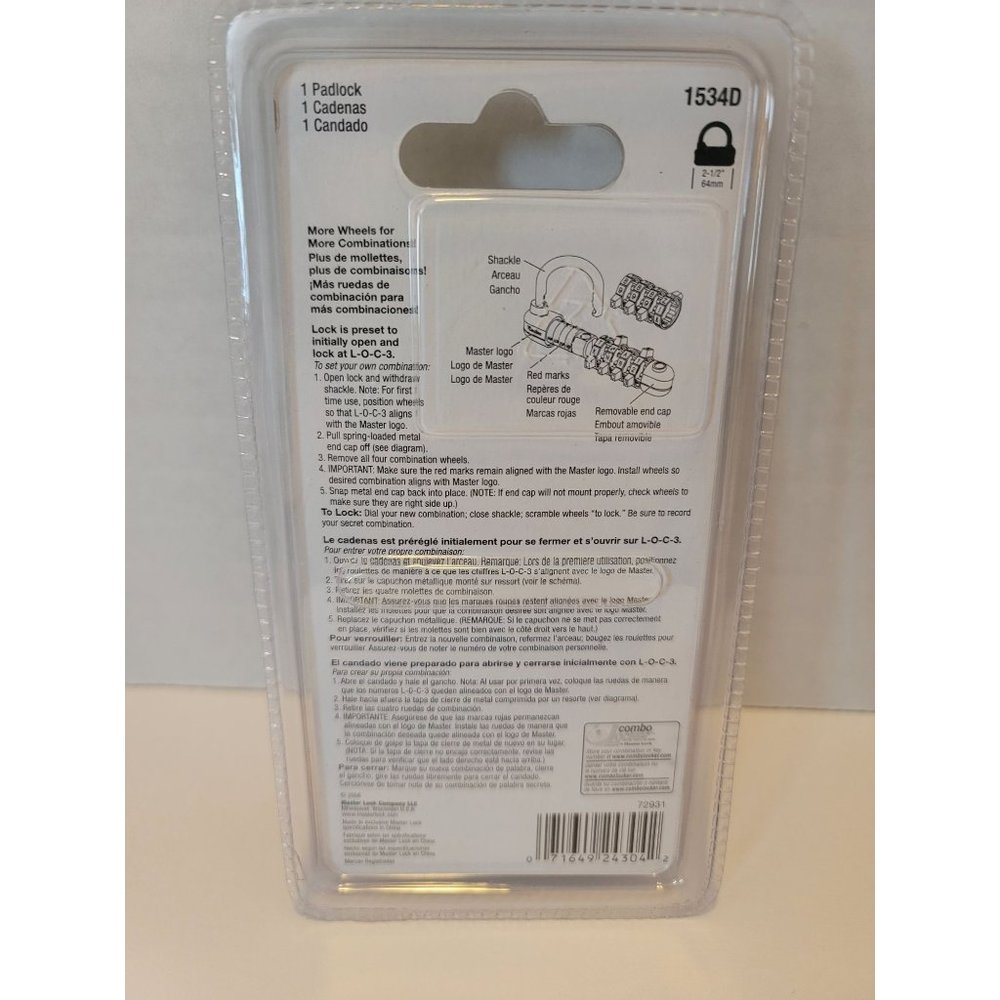 Password Plus Letters + Numbers Security Lock. New, Orange In Color - Picture 3 of 3